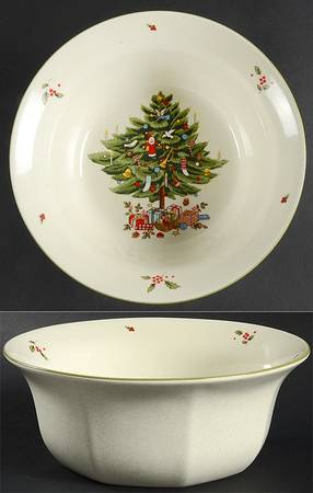 Happy Holidays 8" Round Vegetable Bowl