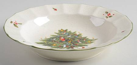 Happy Holidays Rim Cereal Bowl