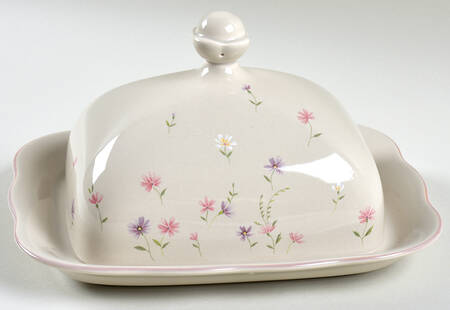 Heather Blossoms Rectangular Covered Butter by Mikasa