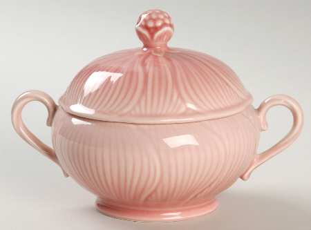 Hibiscus Pale Pink Sugar Bowl & Lid