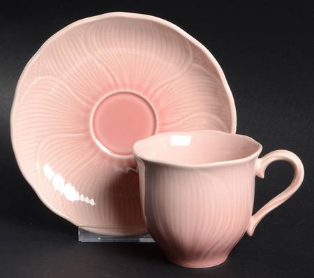 Hibiscus Pale Pink Flat Cup & Saucer Set