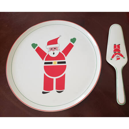 Ho Ho Santa Solid Ceramic Pie/Cake Server