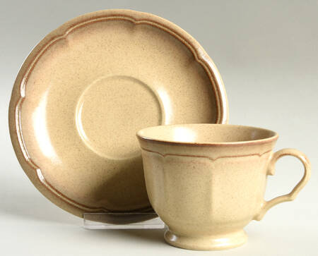 Homespun Footed Cup & Saucer Set