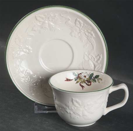 Holiday Season Flat Demitasse Cup & Saucer Set