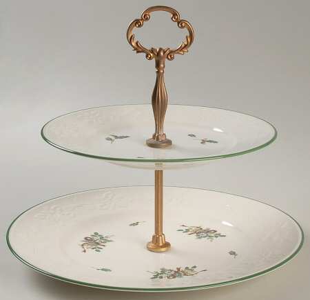 Holiday Season 2 Tiered Serving Tray (Dinner & Salad Plate)