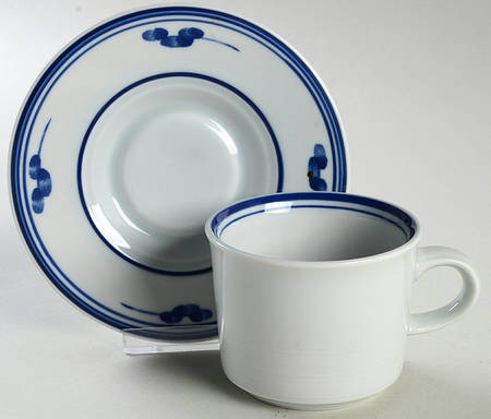 Images Blue Flat Cup & Saucer Set
