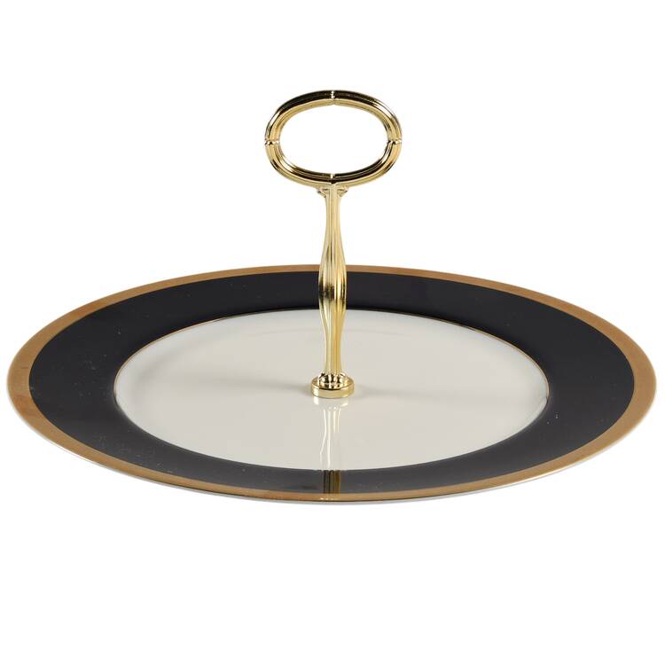 Imperial Blue Round Serving Plate with Center Handle (Dp) Hc