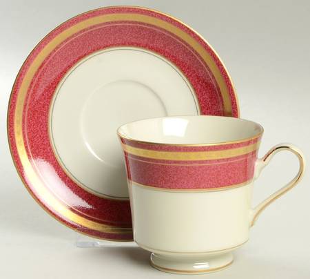 Imperial Garnet Footed Cup & Saucer Set