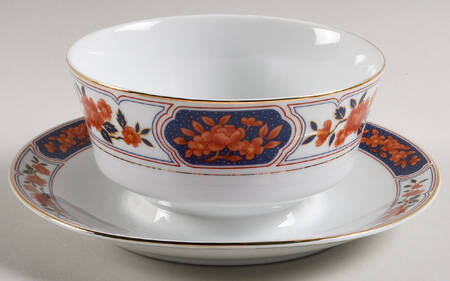 Imperial Peony Gravy Boat with Attached Underplate