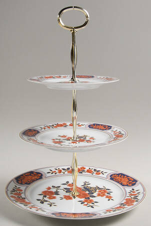 Imperial Peony 13 7/8"-14 1/4" 3-Tiered Serving Tray(DP,SP,BB) HC