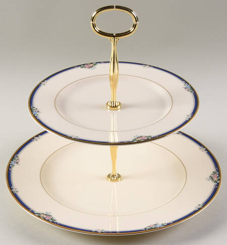 Imperial Rose 6 5/8"-10"  2 Tiered Serving Tray (Dp, Sp) HC