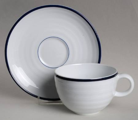 Indigo Circle Flat Cup & Saucer Set