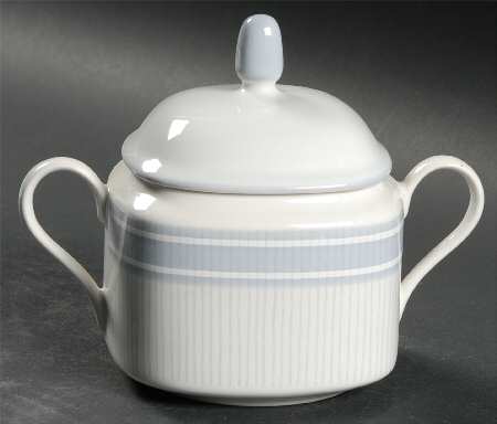 Irish Linen Blue Sugar Bowl & Lid