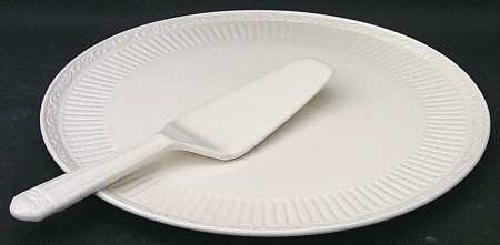 Italian Countryside (Stoneware) Cake Plate & Solid Ceramic Server Set (No Box)