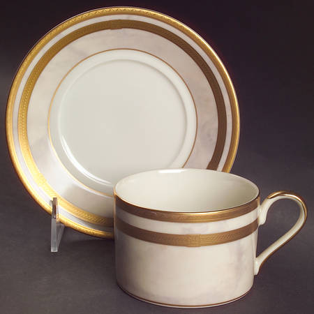 Ivory Florentine Flat Cup & Saucer Set