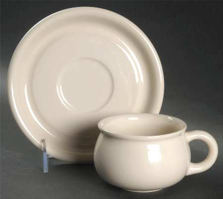 Ivory Flat Cup & Saucer Set