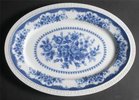 Jardin Bleu 16" Oval Serving Platter by Mikasa