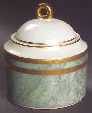 Jade Florentine Sugar Bowl & Lid
