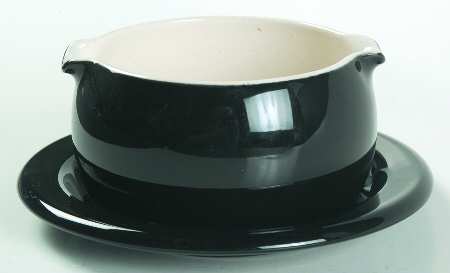 Jet Black Gravy Boat & Underplate