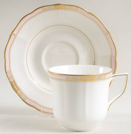 Jeweltone Peach Flat Cup & Saucer Set