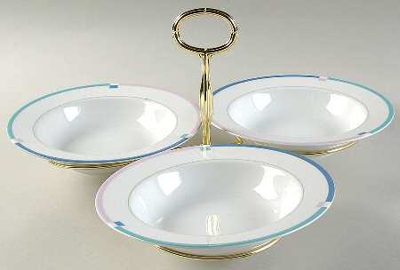 Jet Set 7" x 12" 3-Part Relish & Metal Stand (FR) HC