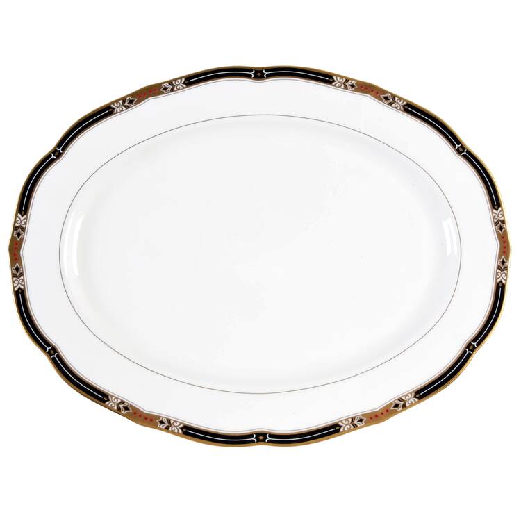 Jeweltone Black 14" Oval Serving Platter