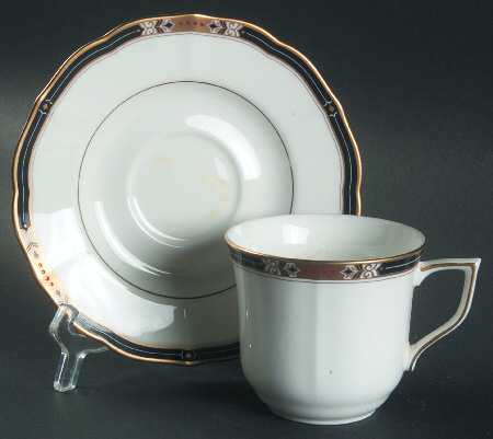 Jeweltone Black Flat Cup & Saucer Set