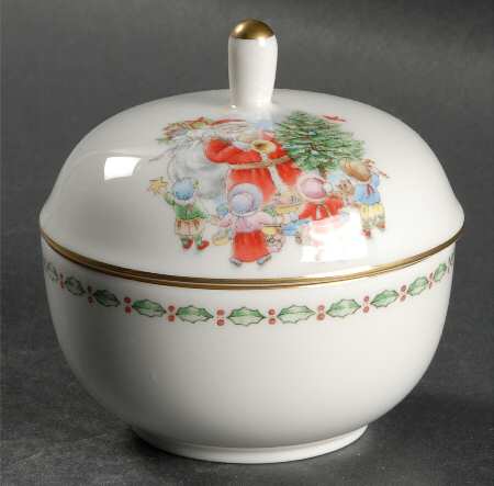Jolly St. Nick Sugar Bowl & Lid