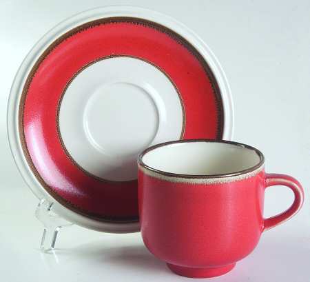 Just Colors Scarlet Flat Cup & Saucer Set