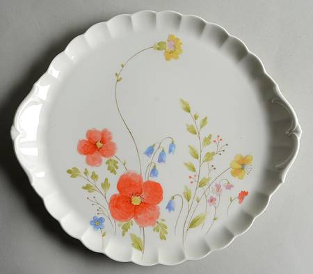 Just Flowers Handled Cake Plate