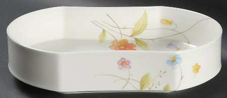 Just Flowers 10" Oval Vegetable Bowl