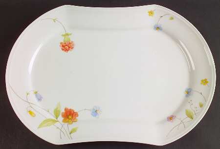 Just Flowers 16" Oval Serving Platter