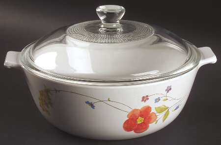 Just Flowers 1.25 Qt Round Covered Casserole