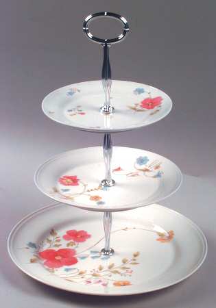 Just Flowers 13 7/8"-14 1/4" 3-Tiered Serving Tray(DP,SP,BB) HC