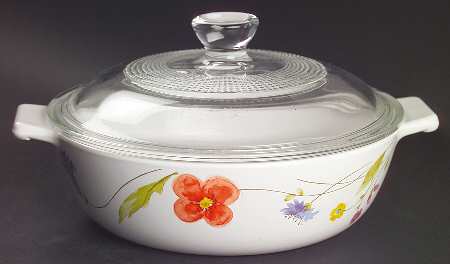 Just Flowers 1.50 Pt Round Covered Casserole
