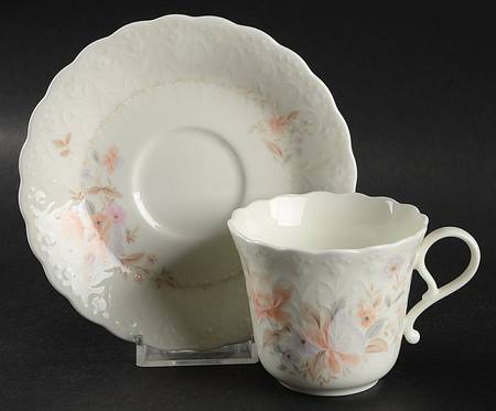 June Splendor Flat Demitasse Cup & Saucer Set