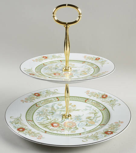Kabuki 6 5/8"-10"  2 Tiered Serving Tray (Dp, Sp) HC
