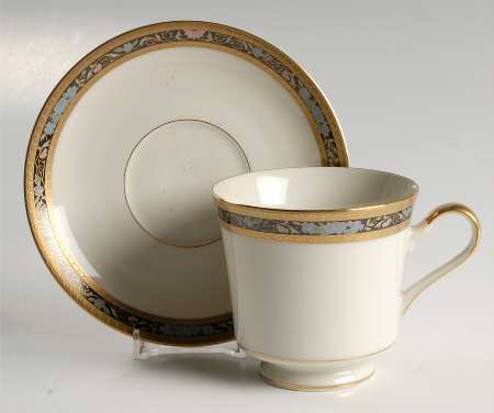 King's Gold Footed Cup & Saucer Set by Mikasa