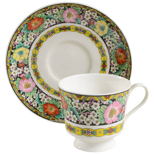 Kutani Bird Footed Cup & Saucer Set