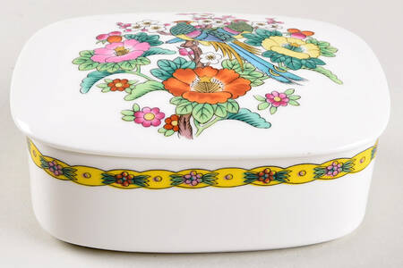 Kutani Bird Trinket Box & Lid