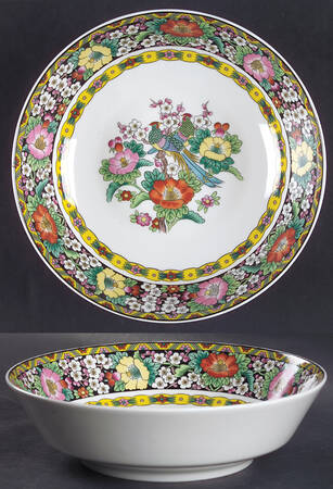 Kutani Bird 8" Round Vegetable Bowl