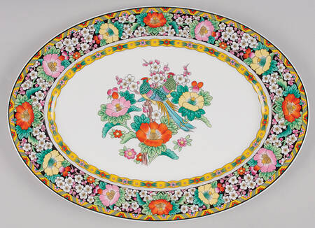 Kutani Bird 15" Oval Serving Platter by Mikasa