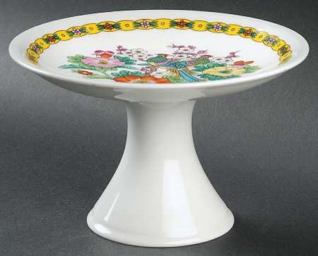 Kutani Bird Round Compote (Height X Width) by Mikasa