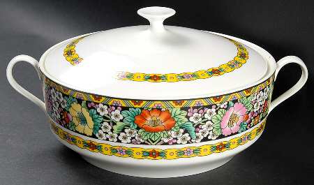 Kutani Bird Round Covered Vegetable by Mikasa