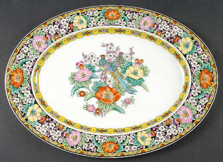 Kutani Bird 12" Oval Serving Platter