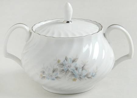 La Fleur Bleu Sugar Bowl & Lid