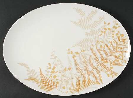 Lacy Fern Brown 15" Oval Serving Platter