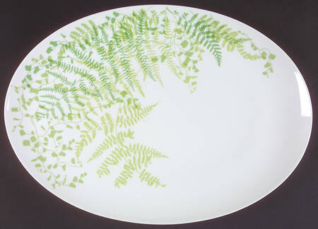 Lacy Fern Green 17" Oval Serving Platter