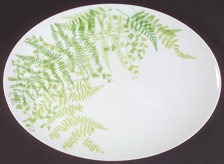 Lacy Fern Green 14" Oval Serving Platter