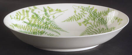 Lacy Fern Green 10" Oval Vegetable Bowl